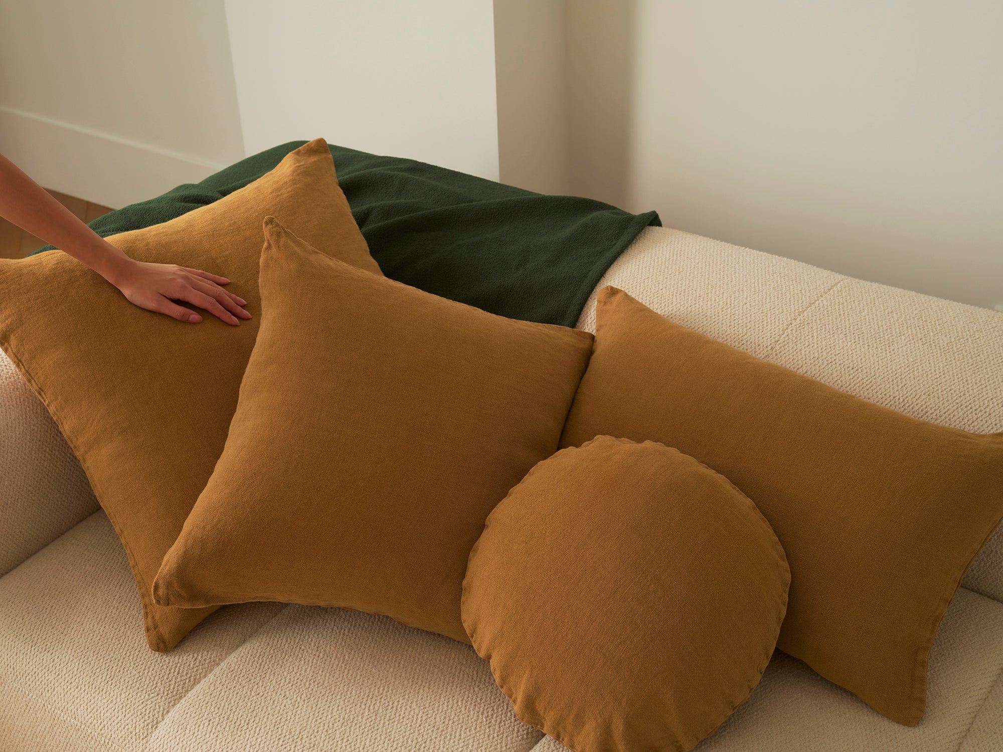 Big Linen - Ochre Cushion - Image 2