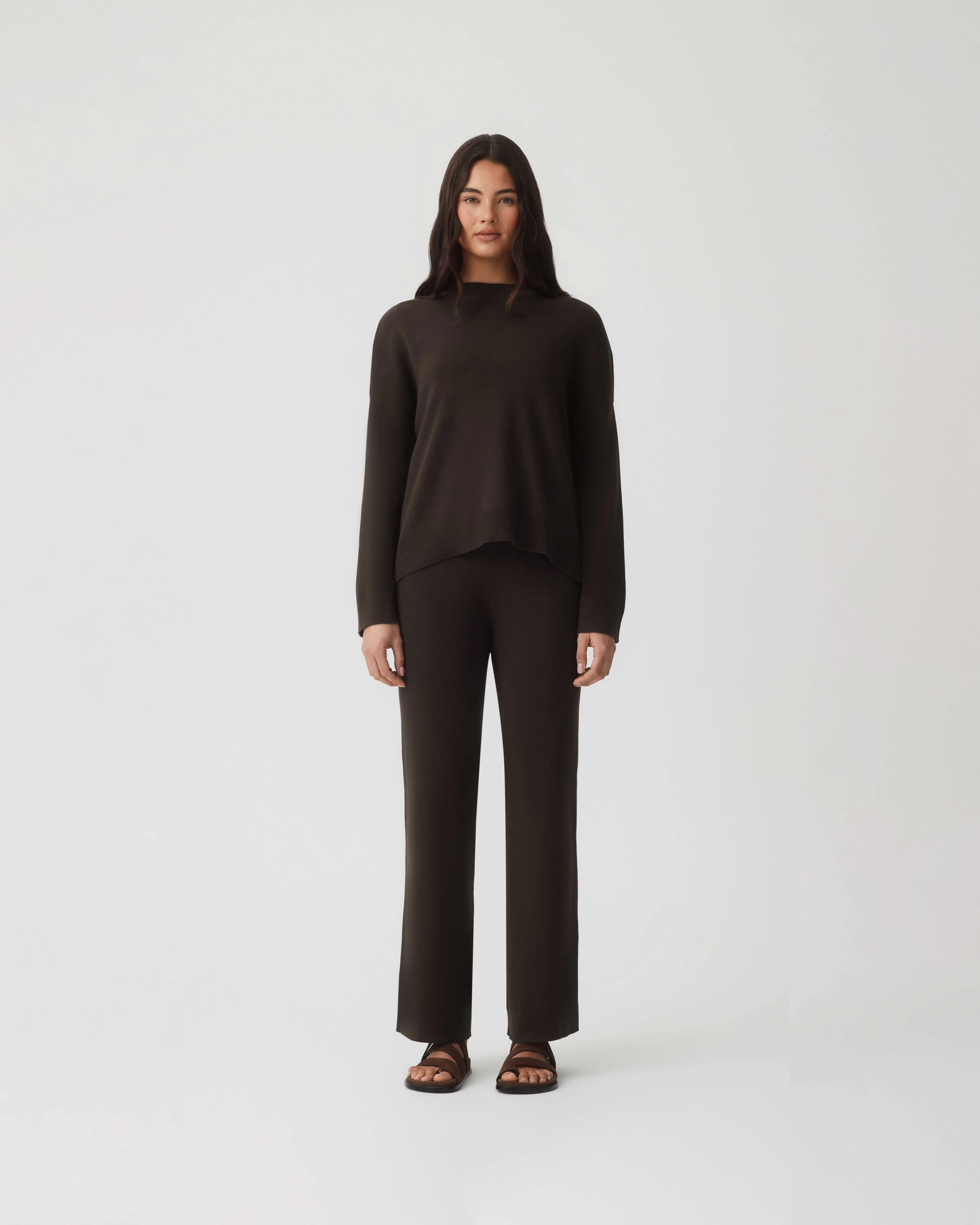 Cotton Cashmere Sweater - Chestnut - Image 2