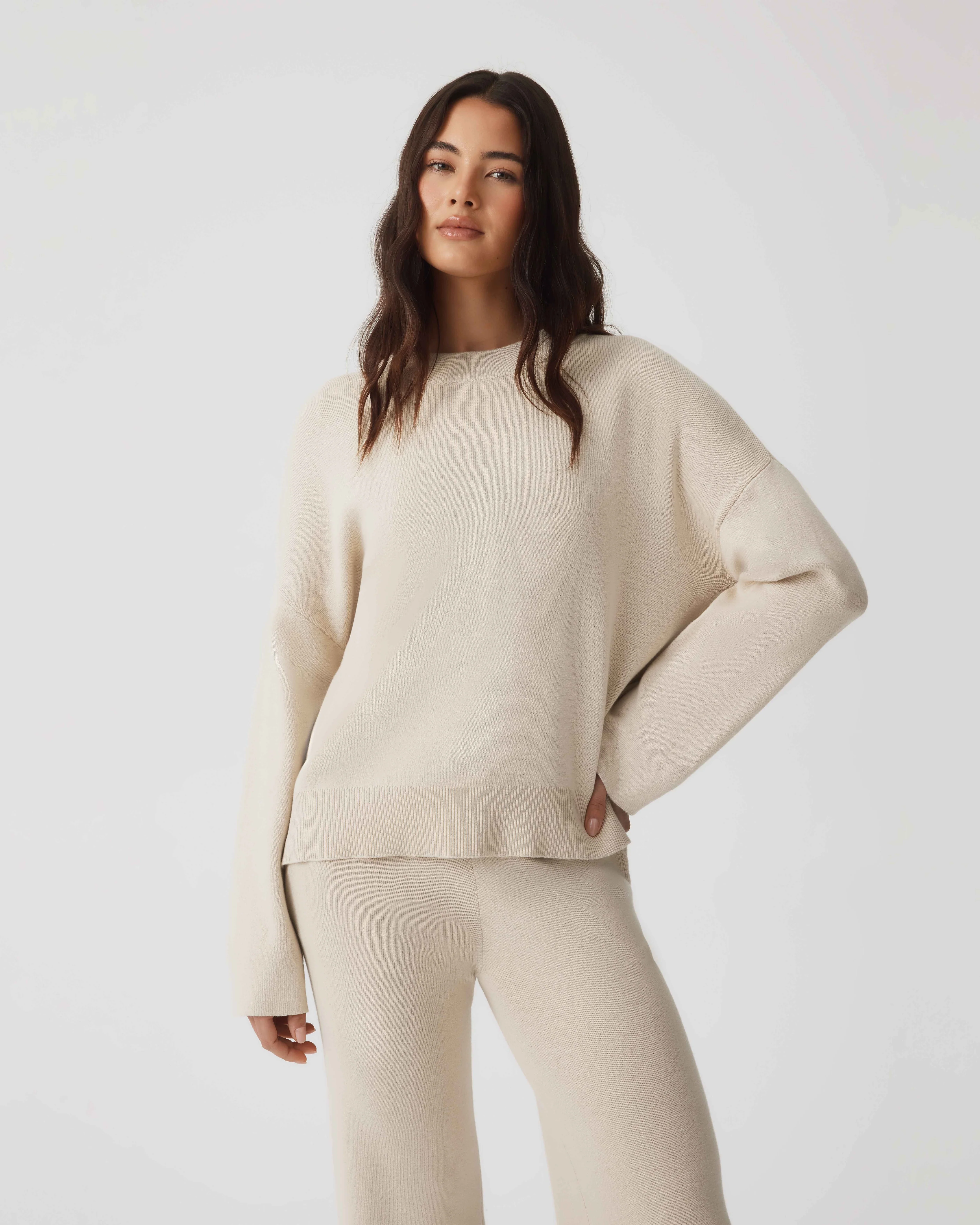 Cotton Cashmere Sweater - Cloud