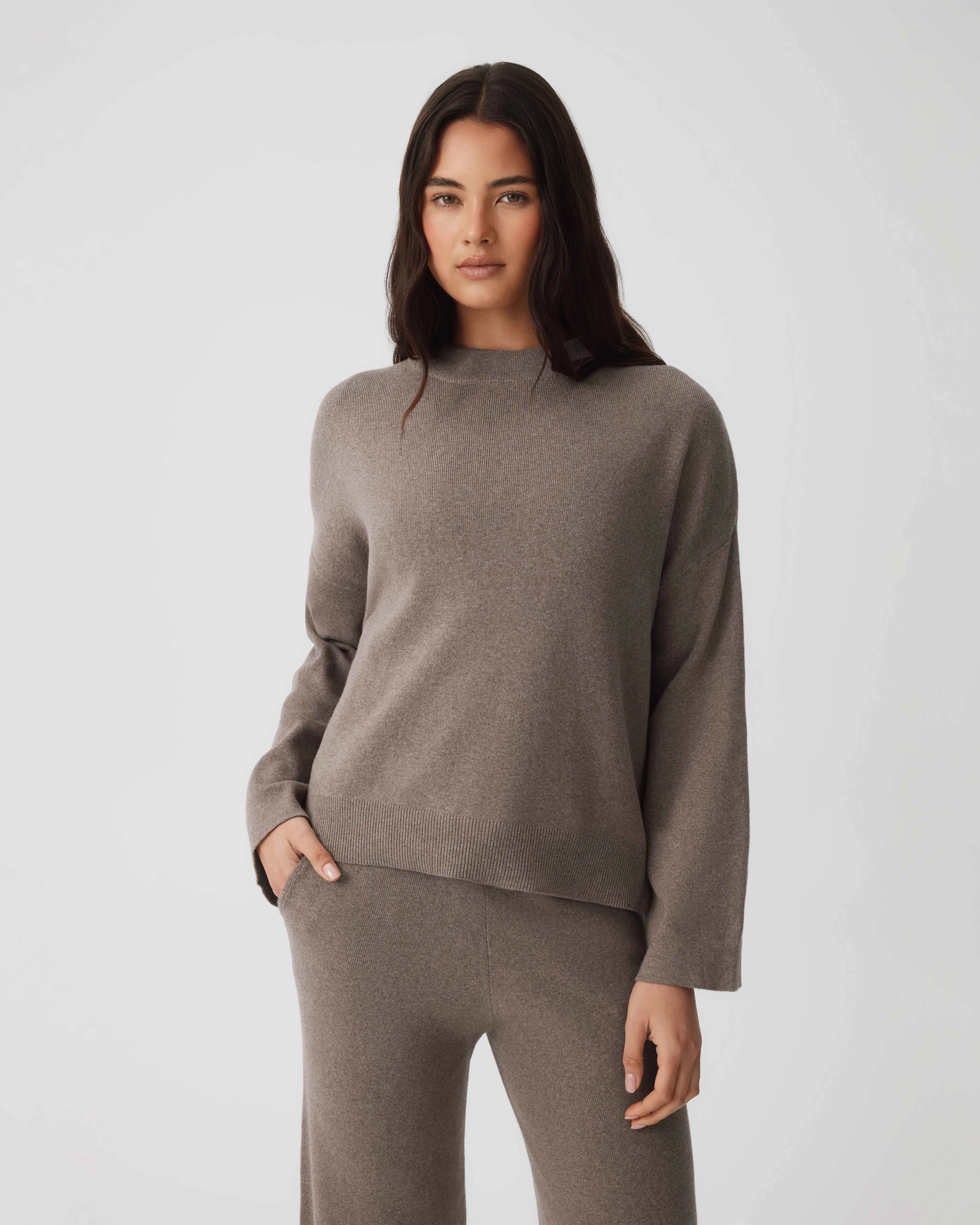 Cotton Cashmere Sweater - Mushroom