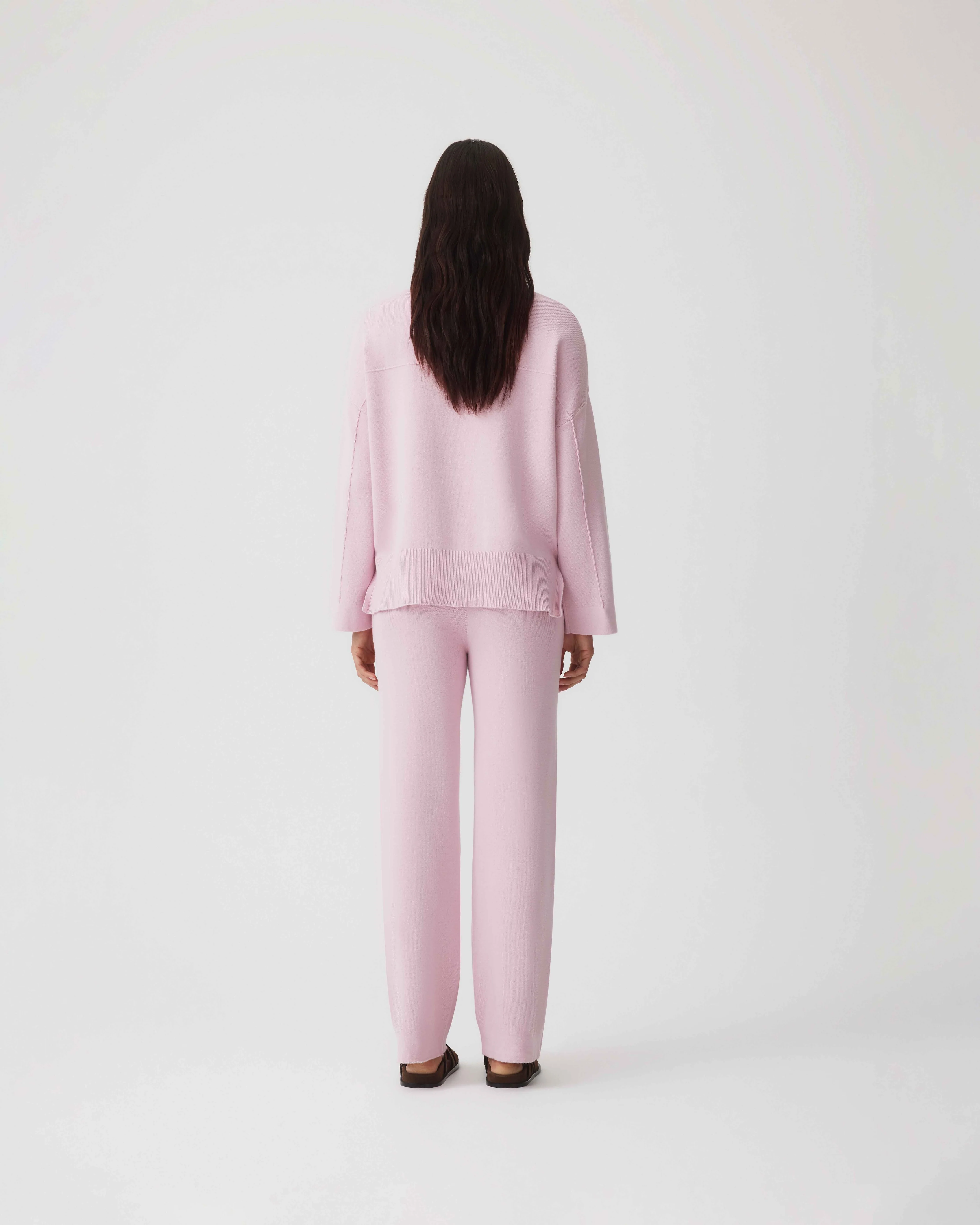 Cotton Cashmere Pant - Rose - Image 3
