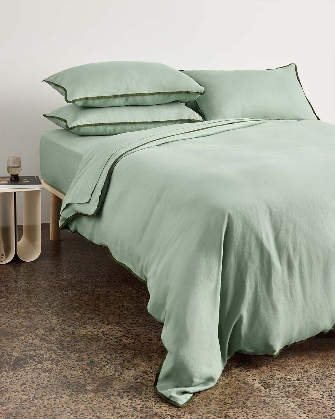 Linen Quilt Cover - Spearmint - Image 2