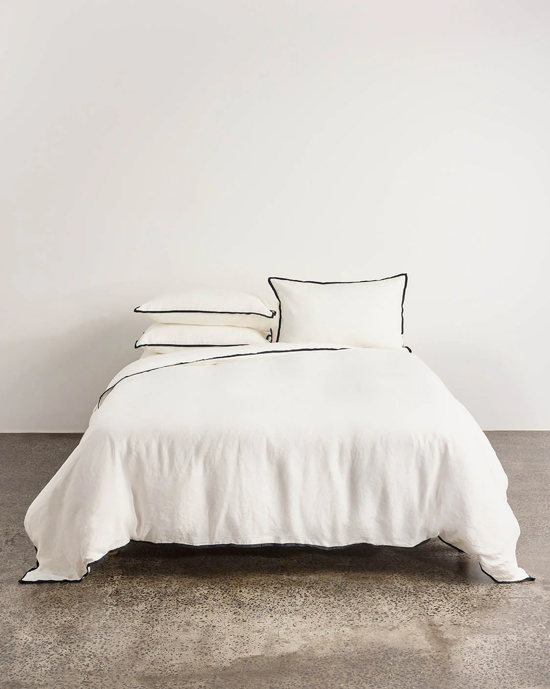 Linen Quilt Cover - Meringue