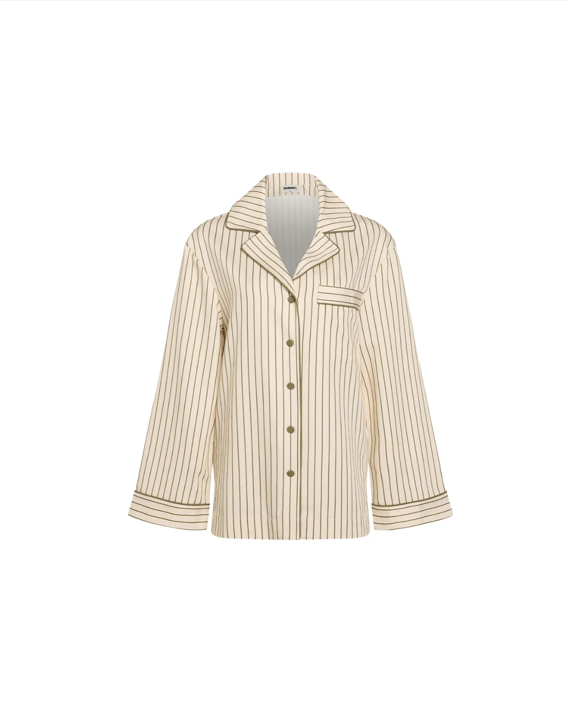 Long Sleeve Sleep Shirt - Matcha Stripes - Image 3