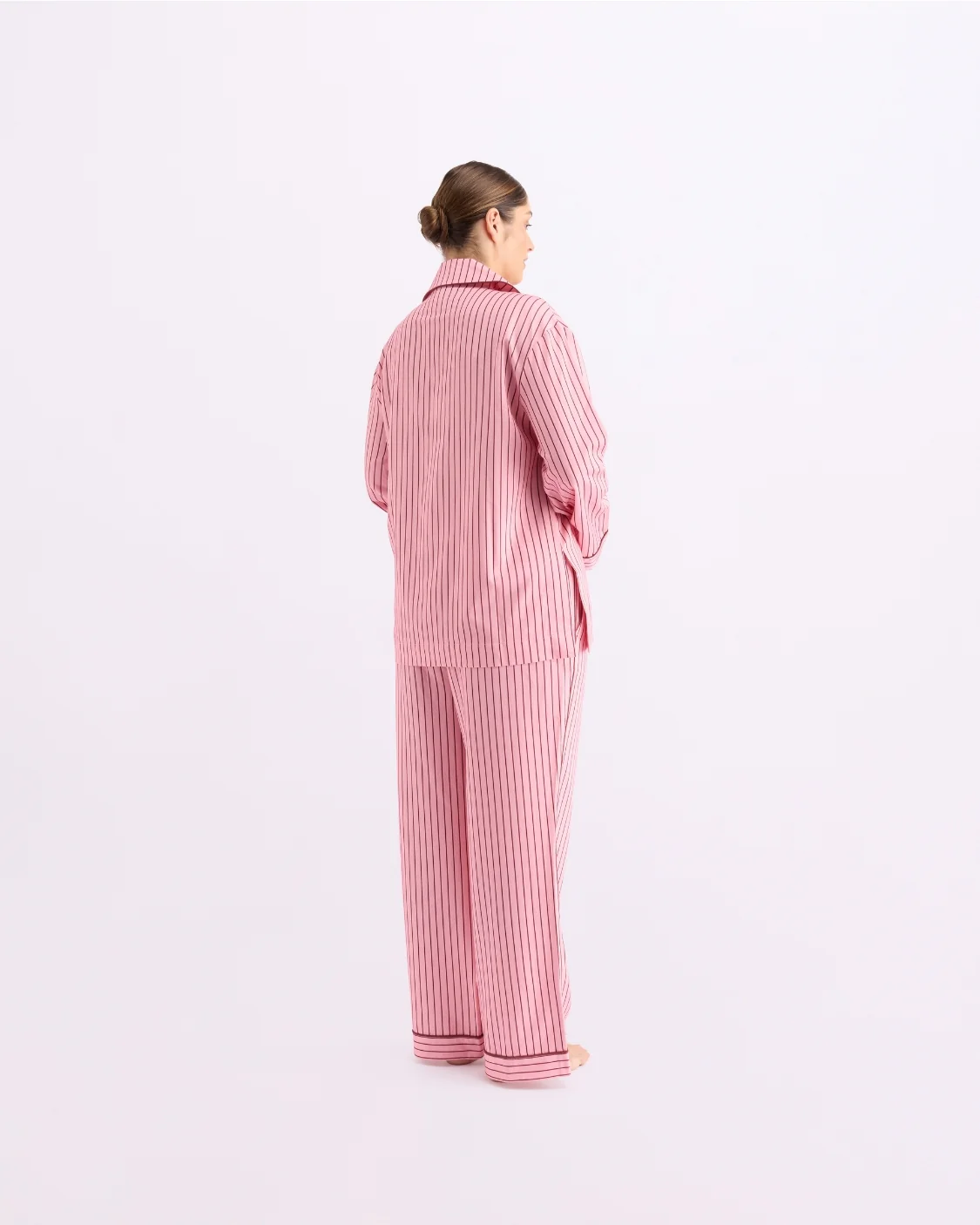 Long Sleeve Sleep Shirt - Rocky Road Stripes - Image 4