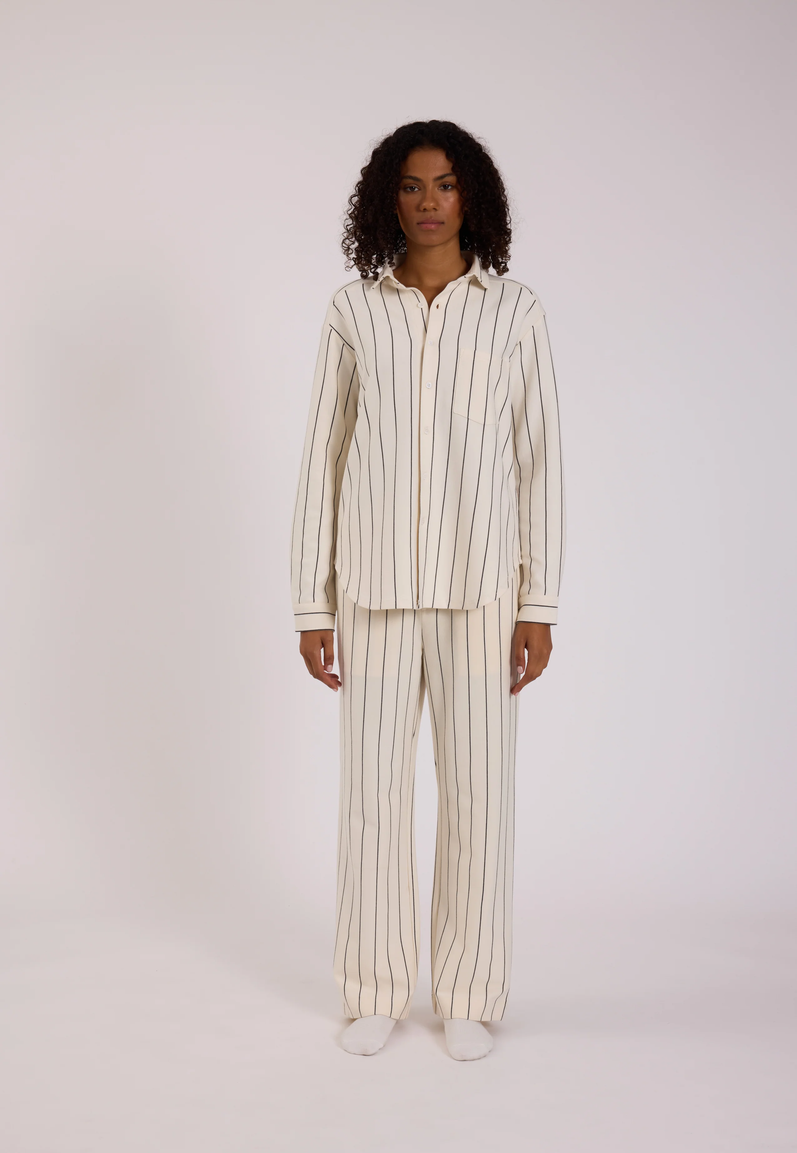 Long Sleeve Sleep Shirt - Snow - Image 2