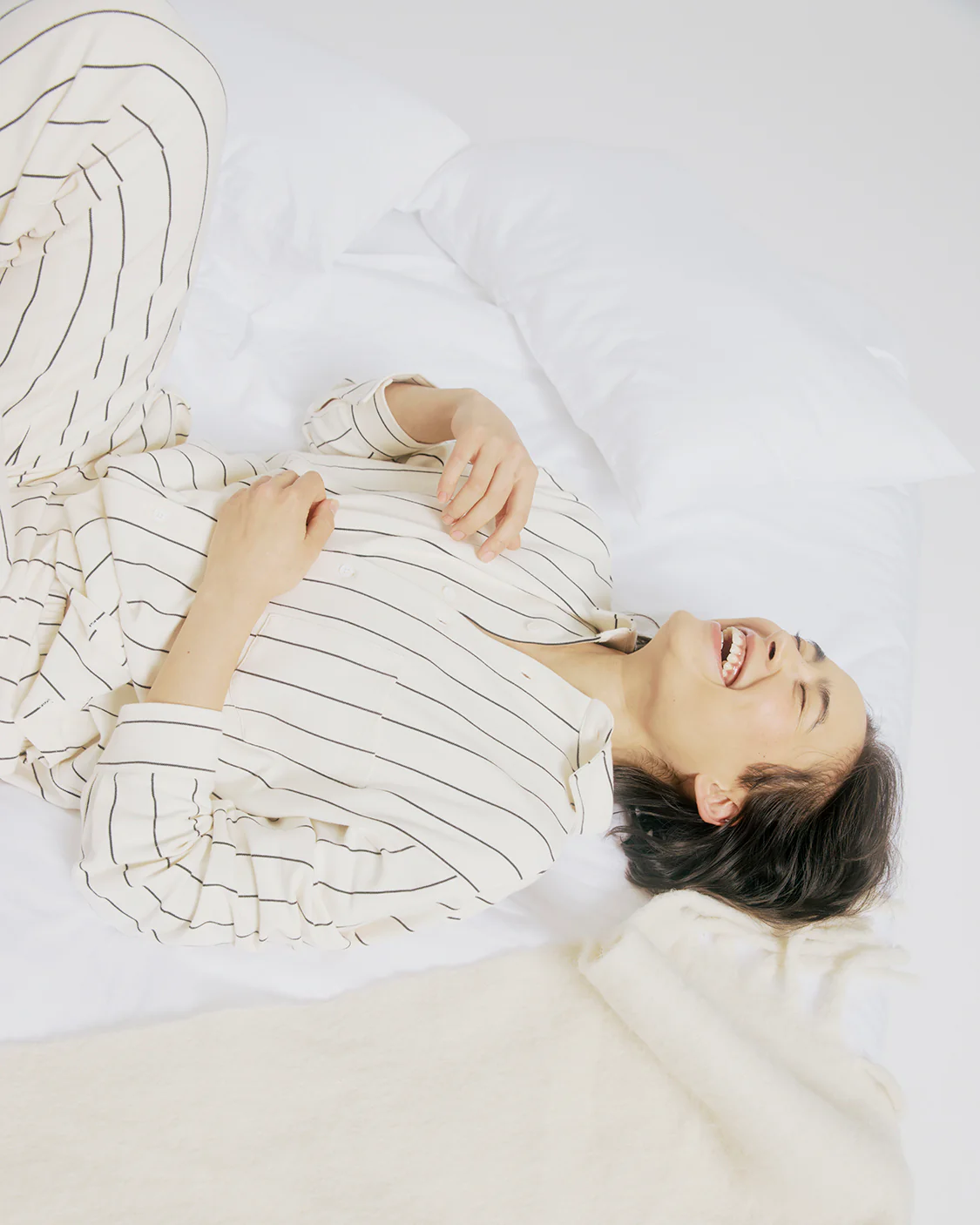Long Sleeve Sleep Shirt - Snow - Image 7
