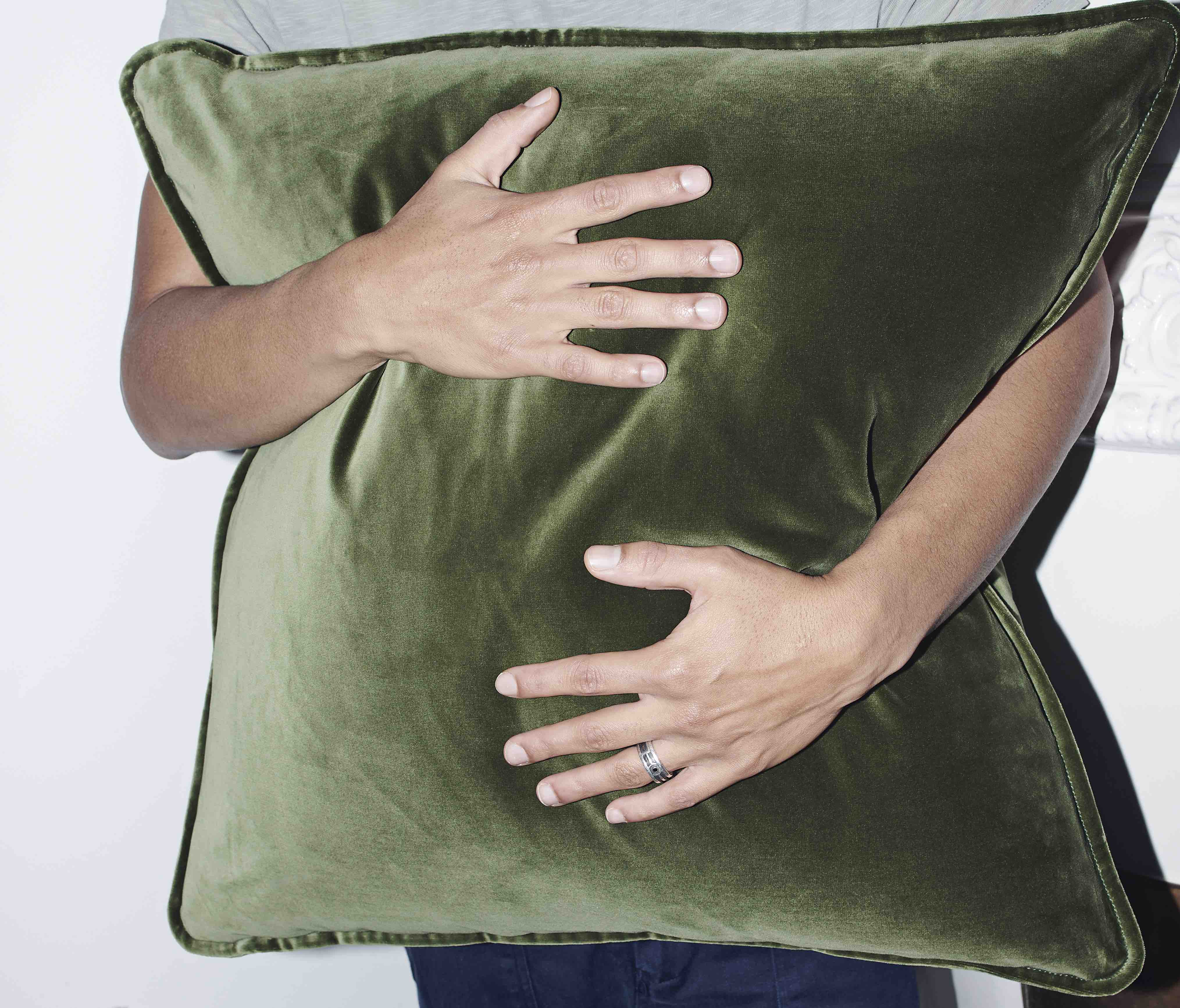 Lumbar Velvet - Sicilian Olive Cushion - Image 4