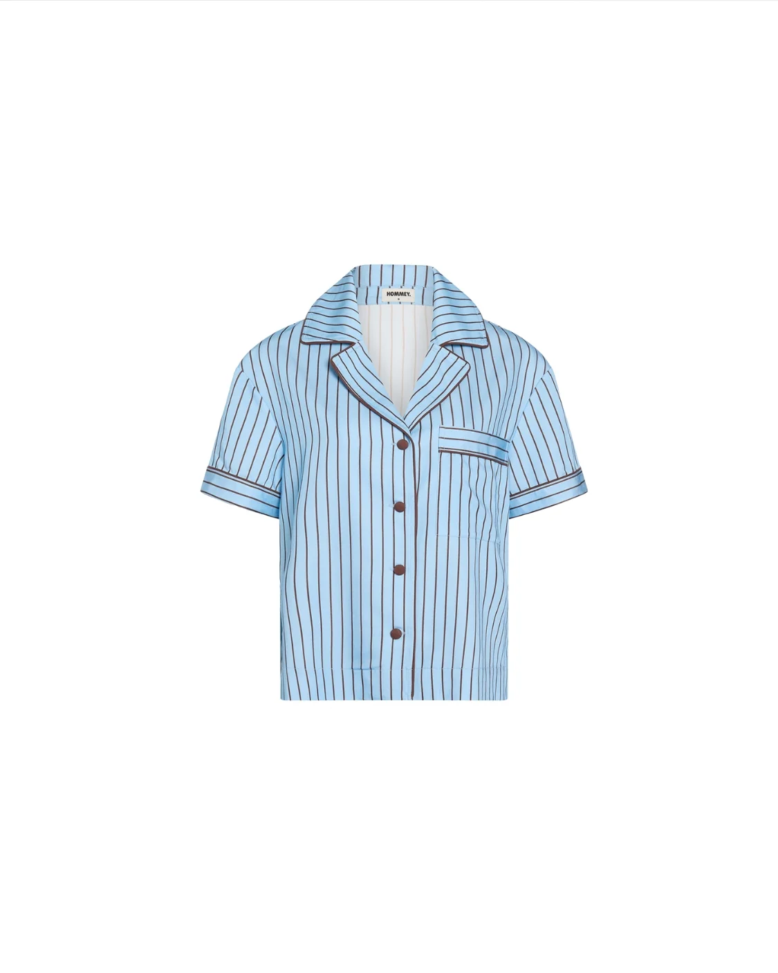 Short Sleeve Sleep Shirt - Iced Chocolate Stripes - Image 3