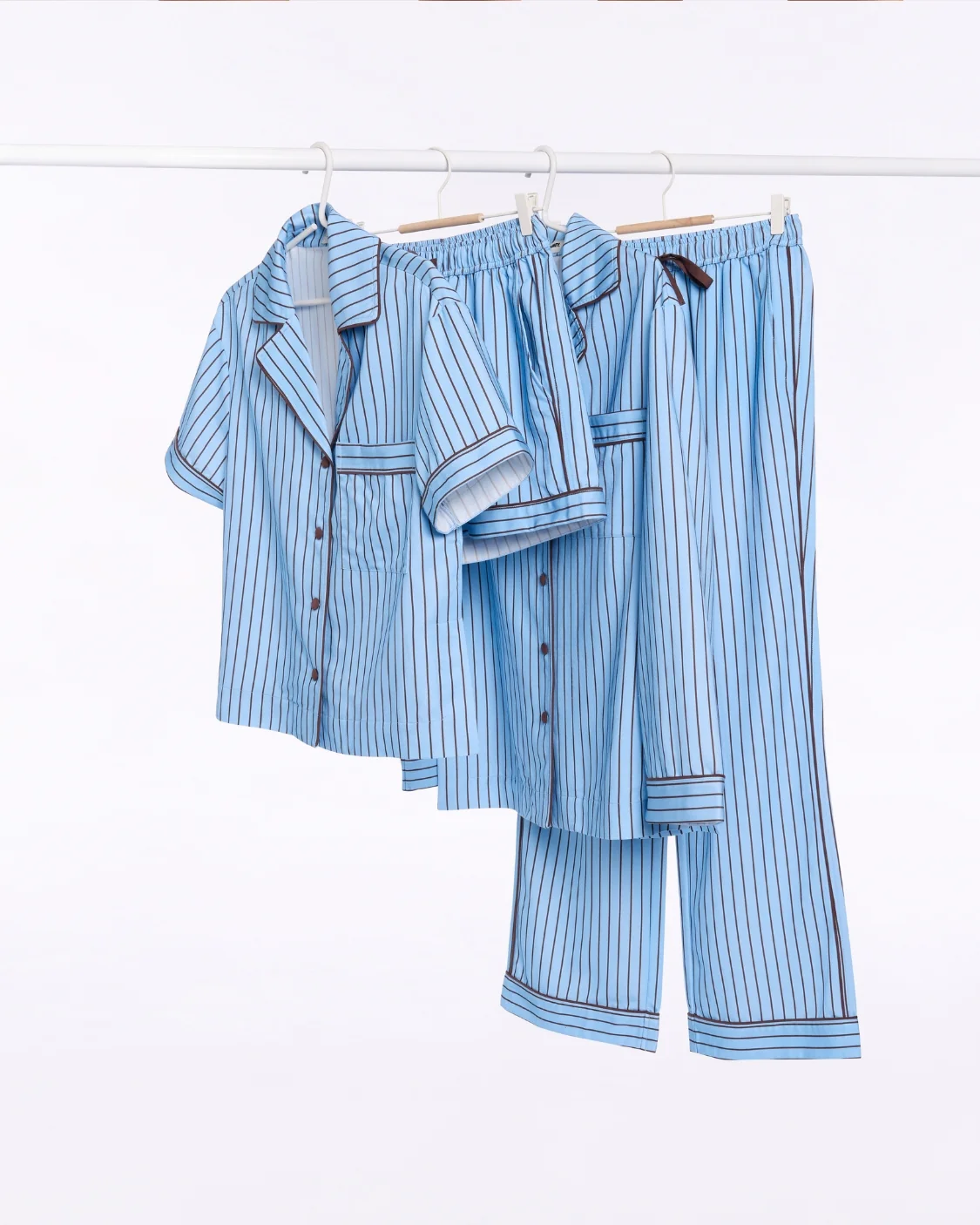 Short Sleeve Sleep Shirt - Iced Chocolate Stripes - Image 8