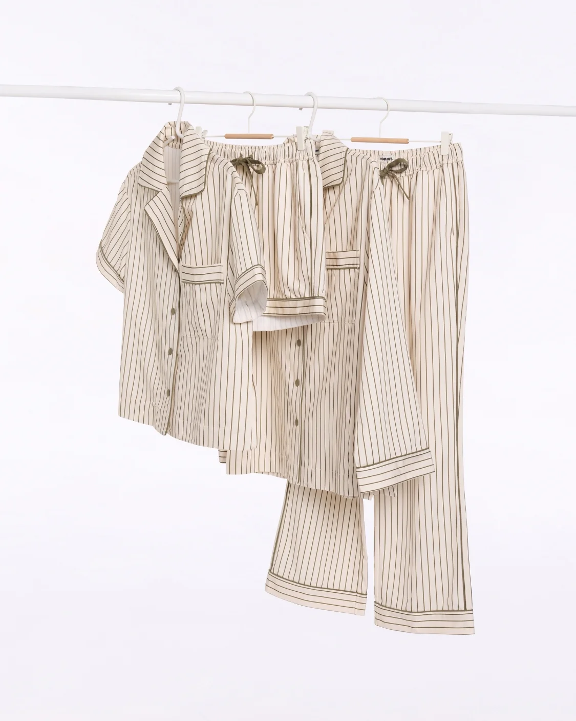 Long Sleeve Sleep Shirt - Matcha Stripes - Image 8