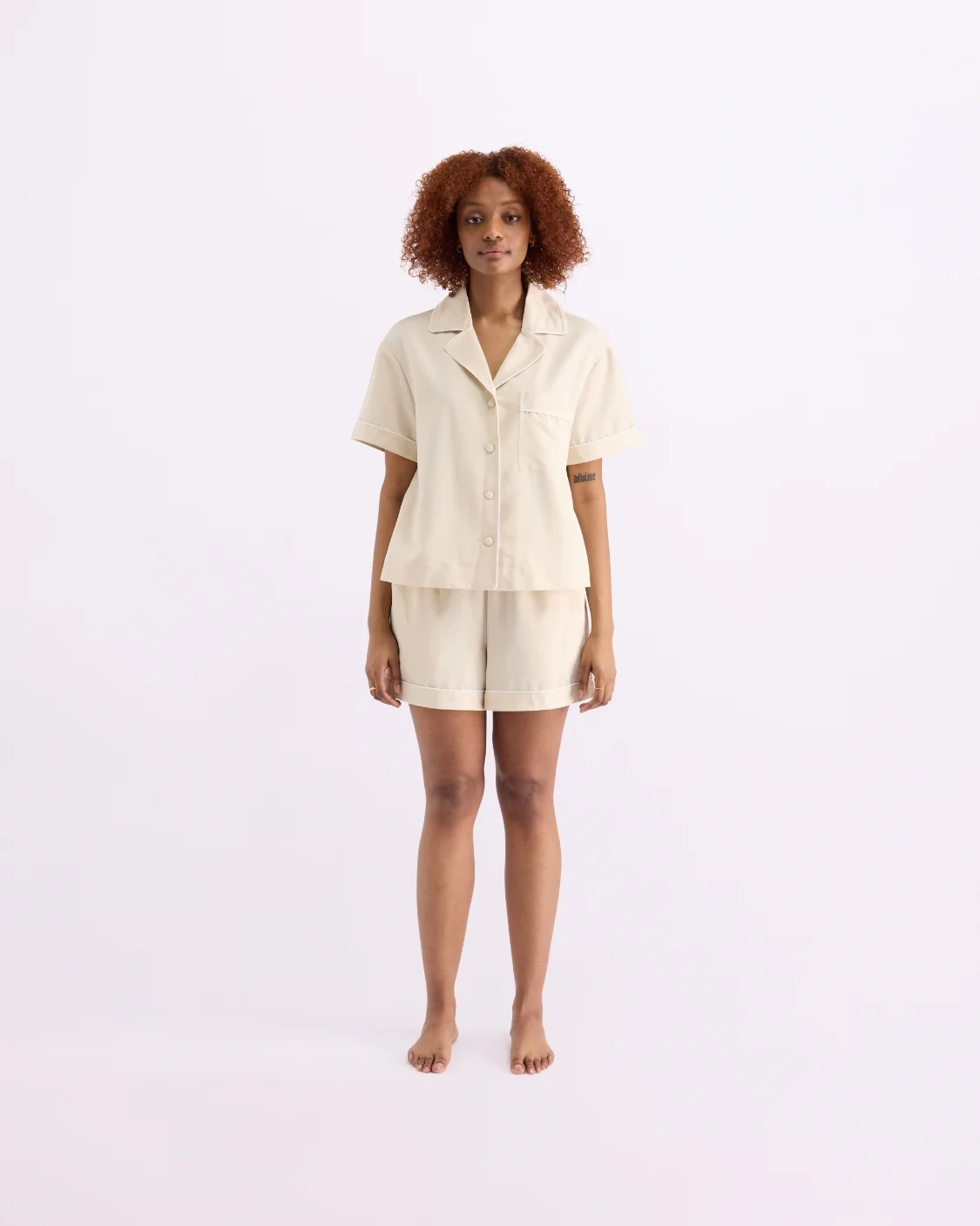 Short Sleeve Sleep Shirt - Milkshake - Image 2