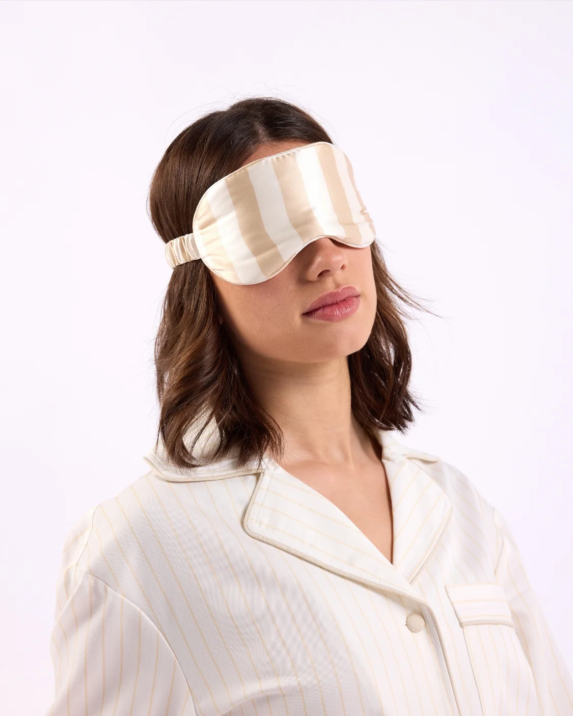 Silk Eyemask - Biscotti Stripes - Image 3