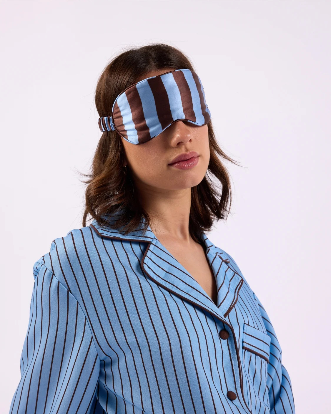 Silk Eyemask - Iced Chocolate Stripes - Image 3