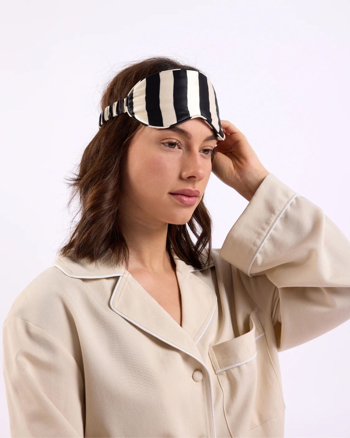 Silk Eyemask - Vanilla Bean Stripes - Image 3
