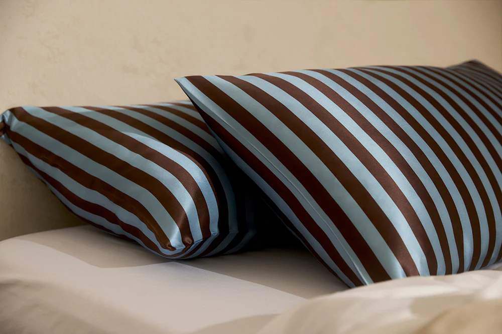 Silk Pillowcase - Iced Chocolate Stripes - Image 5